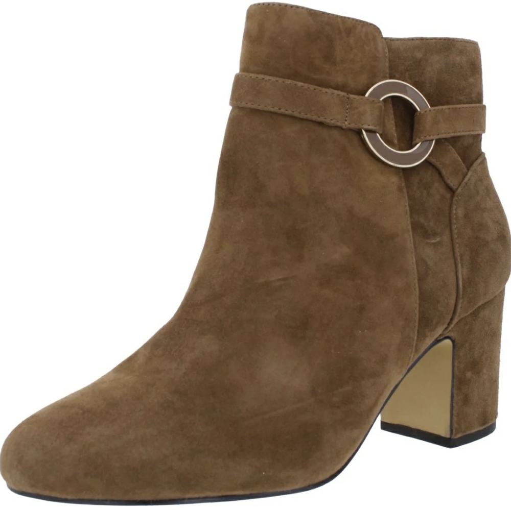 Marla Leather Block Heels Booties